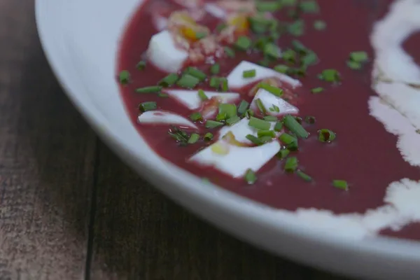 "Blood Bath" Borsch, Hard-Boiled Egg